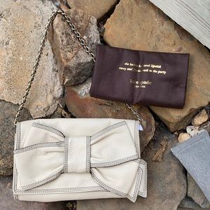 Kate Spade Big Bow Leather Clutch